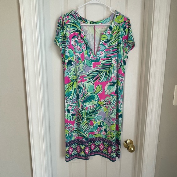 Lilly Pulitzer Floral Palm Sophiletta Dress Early Riser - Picture 2 of 2